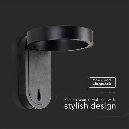 LED стенен аплик LED/5W/230V 3000K/4000K черен