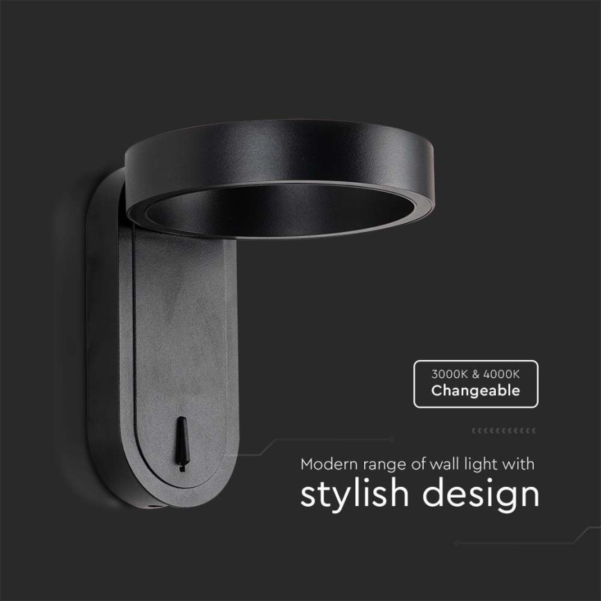 LED стенен аплик LED/5W/230V 3000K/4000K черен