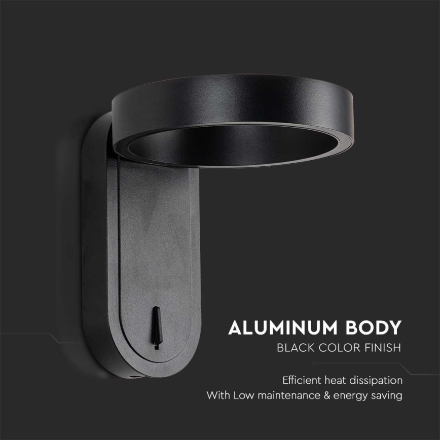 LED стенен аплик LED/5W/230V 3000K/4000K черен