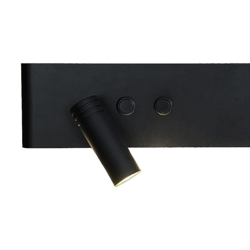 LED стенен насочващ осветител RESORT LED/10W/230V + LED/3W, черен ляв