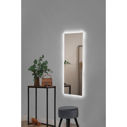 LED стенно огледало с подсветка RECTANGULAR 80x20 см бяло