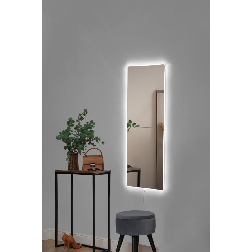 LED стенно огледало с подсветка RECTANGULAR 80x20 см бяло