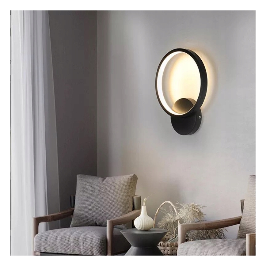 LED стенен осветител LED/14W/230V черен