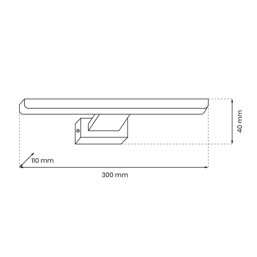 LED стенен осветител за баня SHINE LED/7W/230V 30 см IP44 лъскав хром