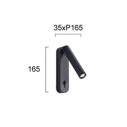 LED стенен спот ABRIEL LED/6W/230V черен
