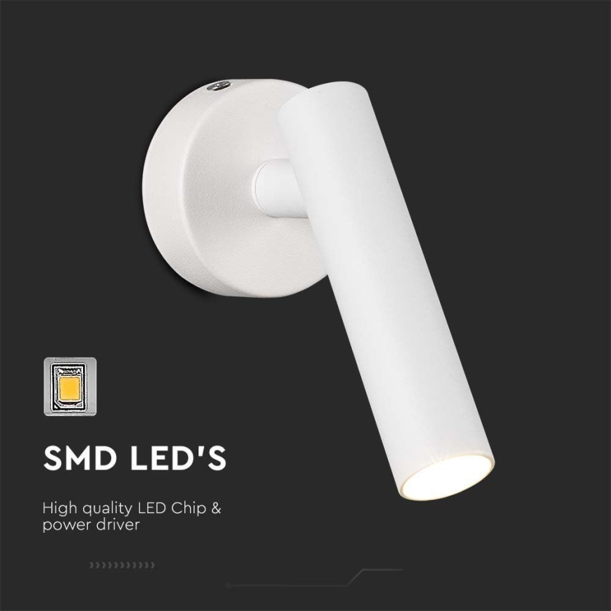 LED Стенен спот LED/2W/230V 3000K бял