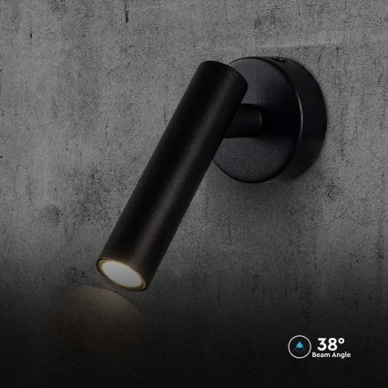 LED Стенен спот LED/2W/230V 3000K черен