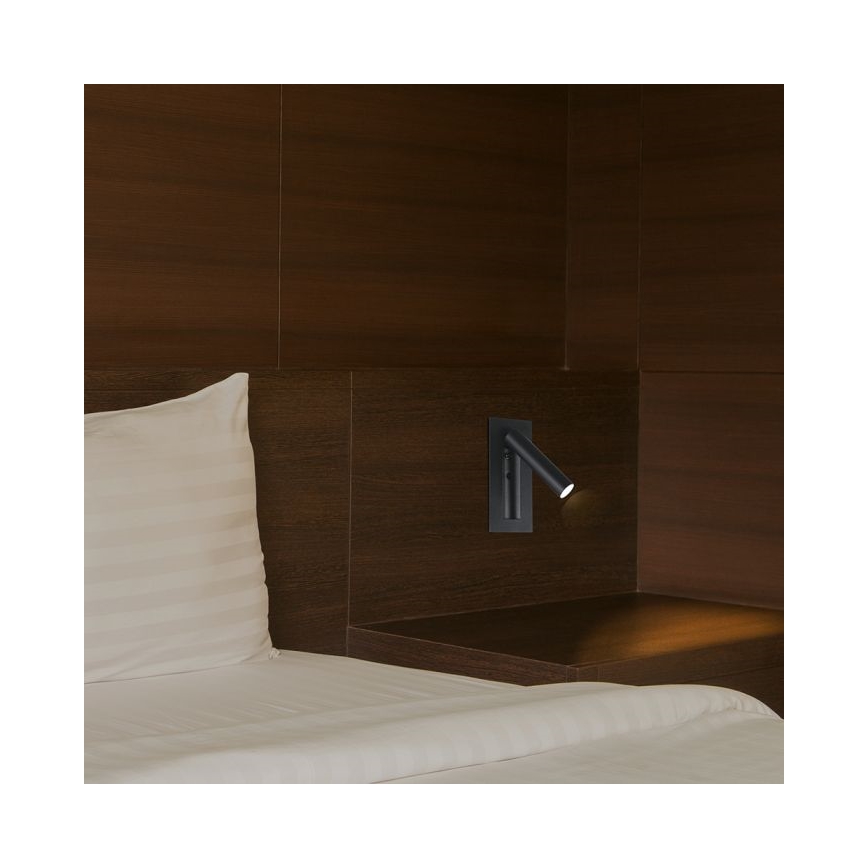 LED стенен спот LED/2W/230V 3000K черен