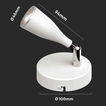 LED Стенен спот LED/4,5W/230V 4000K бял