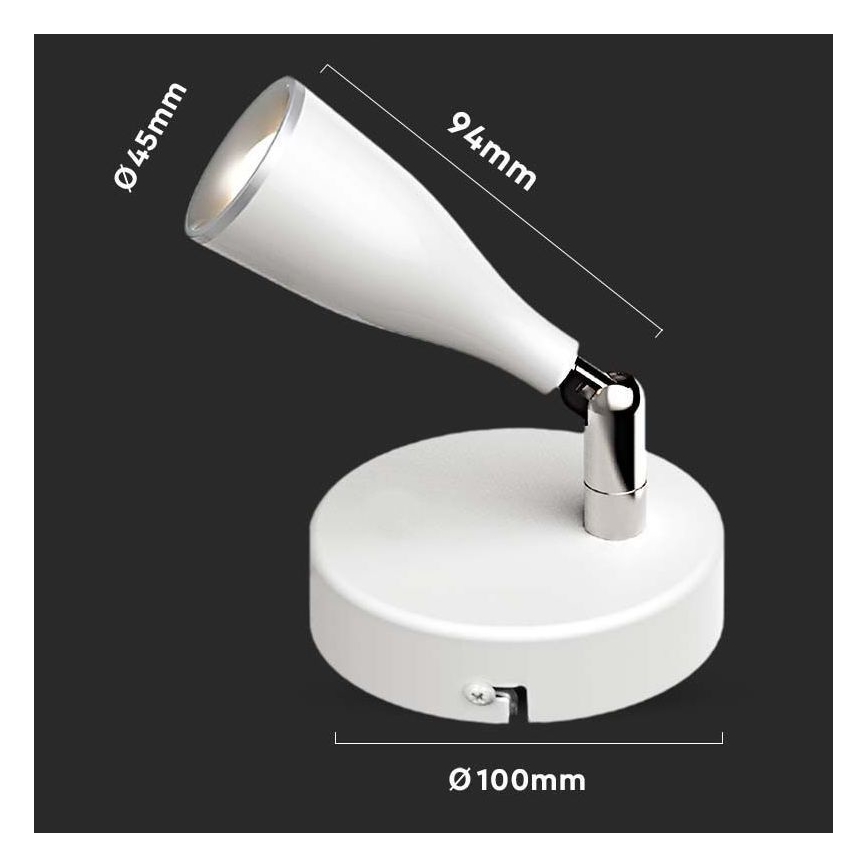 LED Стенен спот LED/4,5W/230V 4000K бял