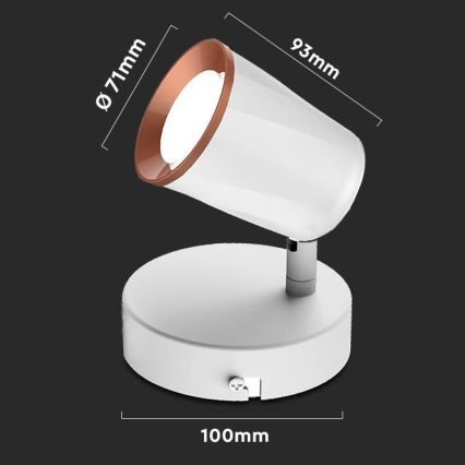 LED Стенен спот LED/5W/230V 4000K бял