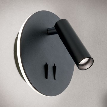 LED Стенен спот LENNY LED/6W/230V + LED/3W черен
