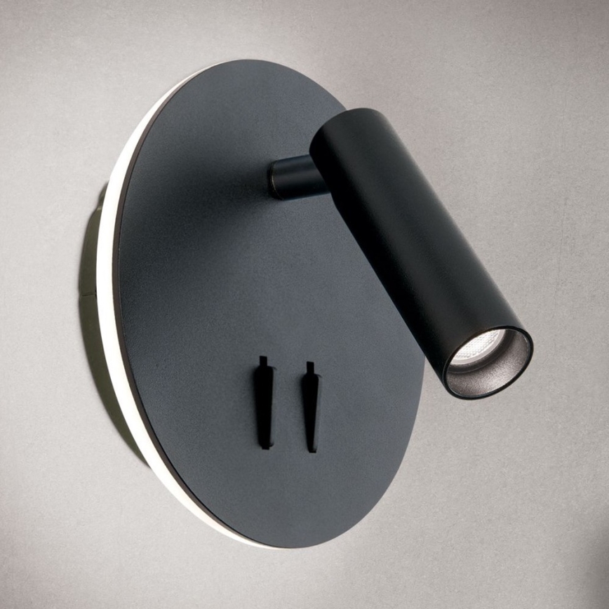 LED Стенен спот LENNY LED/6W/230V + LED/3W черен