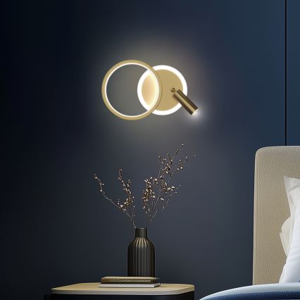 LED стенен спот MONET LED/15W/230V златист