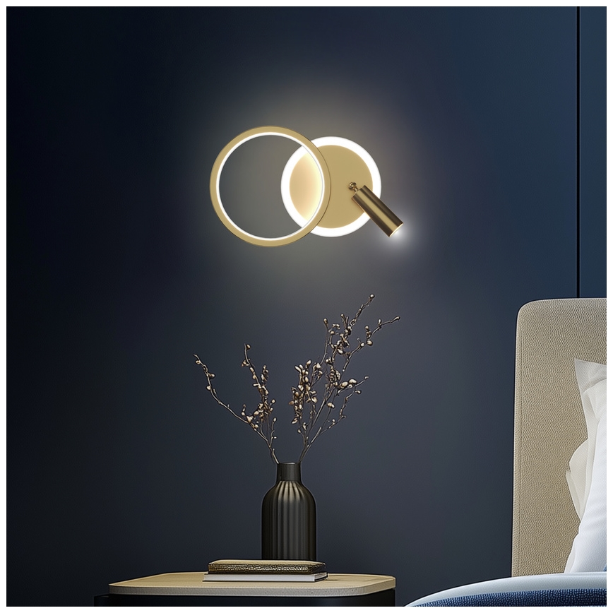LED стенен спот MONET LED/15W/230V златист