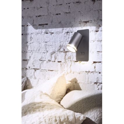 LED Стенен спот ПАРИЖ 1xGU10/10W/230V + LED/6W/230V черен
