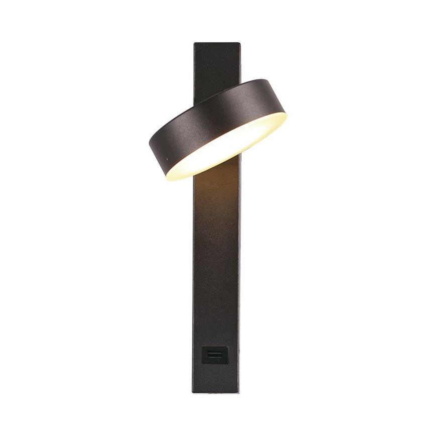 LED Стенен спот с USB порт LED/8W/230V 3000K