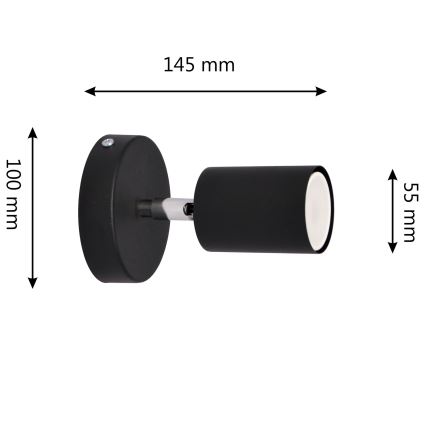 LED Стенен спот TUNE 1xGU10/4,8W/230V черен