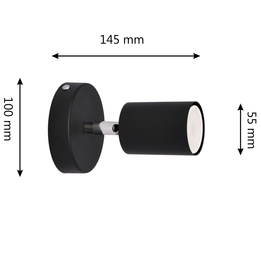 LED Стенен спот TUNE 1xGU10/4,8W/230V черен