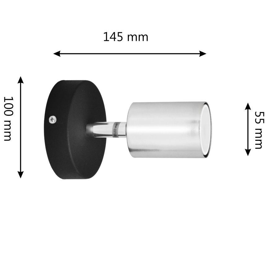 LED Стенен спот TUNE 1xGU10/4,8W/230V матов хром/черен