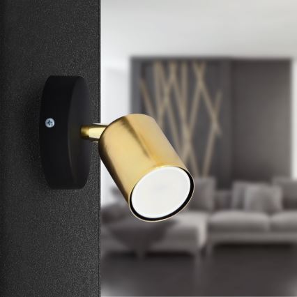LED Стенен спот TUNE 1xGU10/4,8W/230V златист/черен