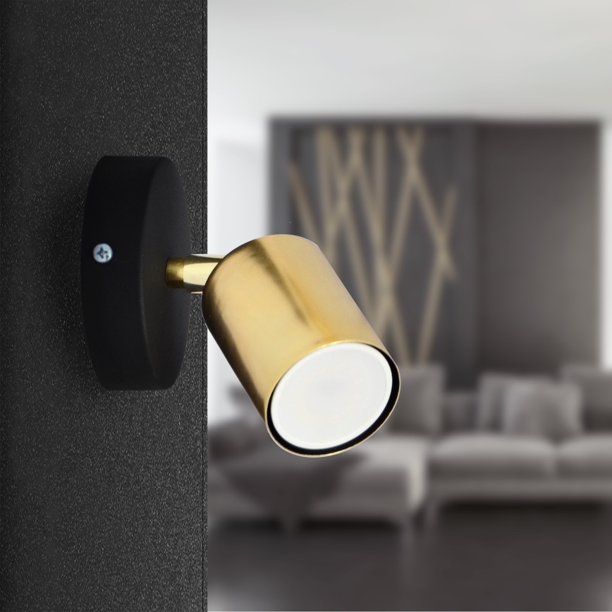 LED Стенен спот TUNE 1xGU10/4,8W/230V златист/черен