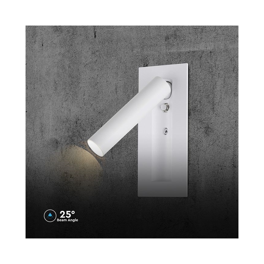 LED стенен точков аплик LED/2W/230V 3000K бял