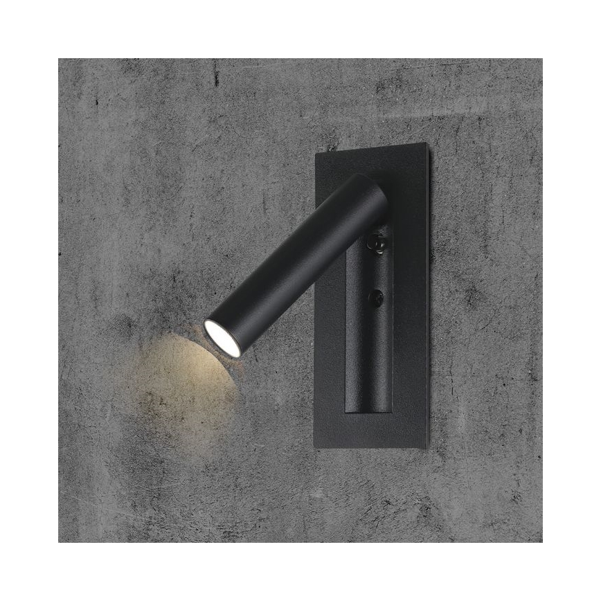 LED стенен точков аплик LED/2W/230V 3000K черен