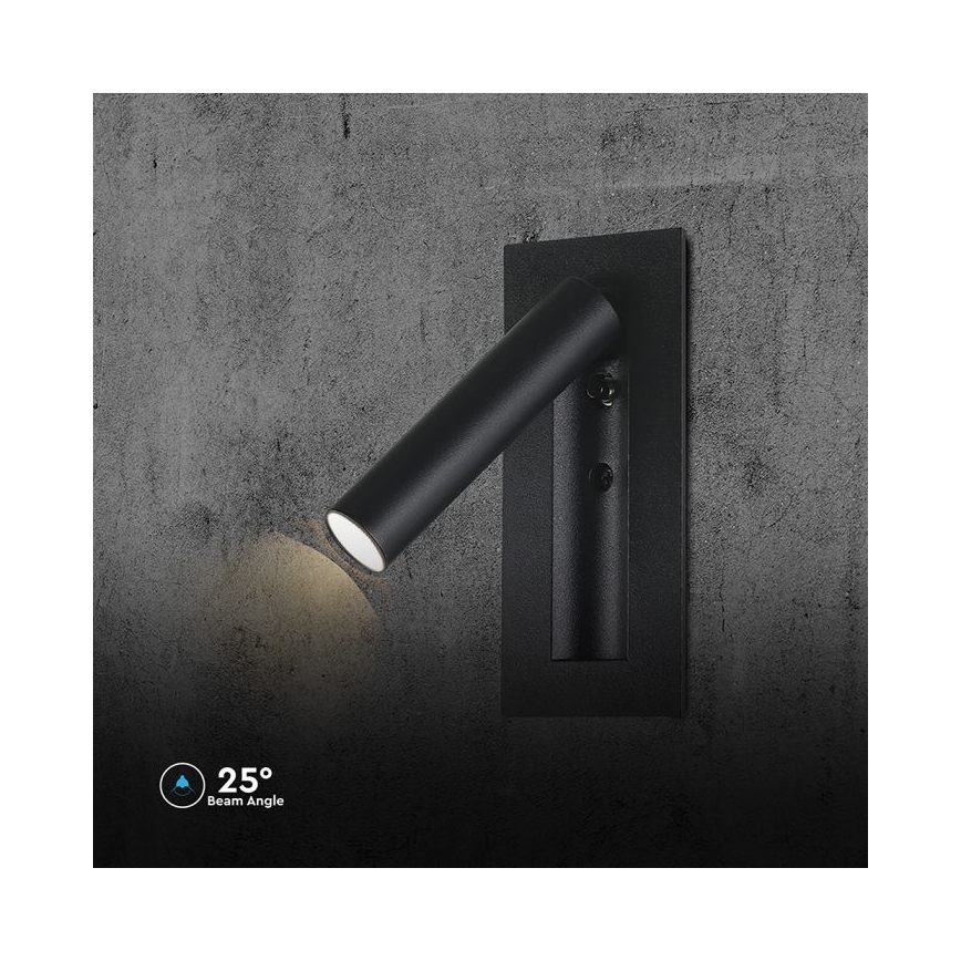 LED стенен точков аплик LED/2W/230V 3000K черен