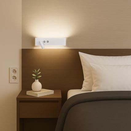 LED стенен точков аплик RESORT LED/10W/230V + LED/3W бял ляв