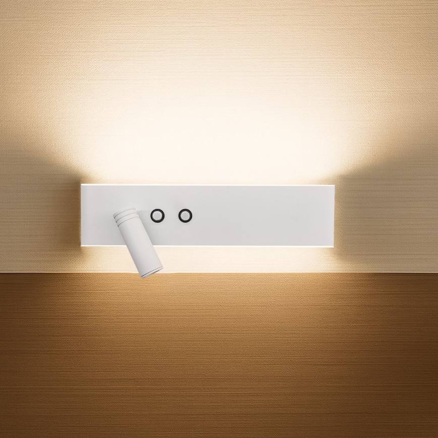 LED стенен точков аплик RESORT LED/10W/230V + LED/3W бял ляв