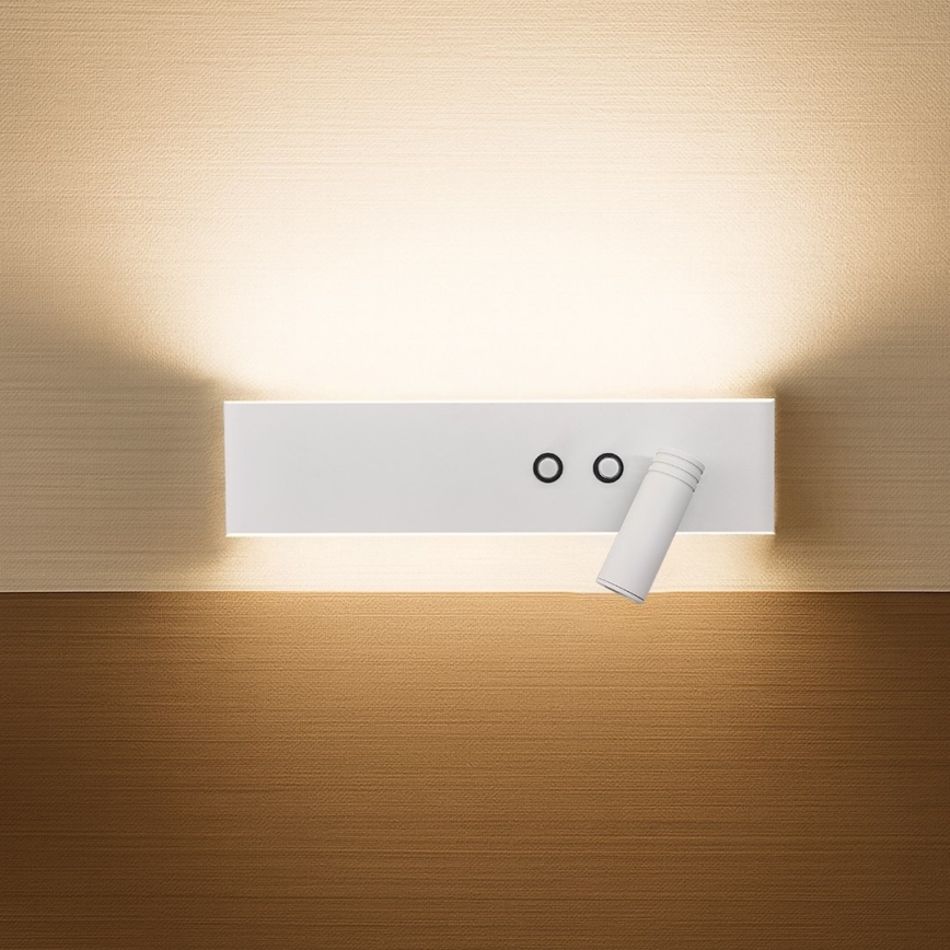 LED стенен точков осветител RESORT LED/10W/230V + LED/3W бял, десен