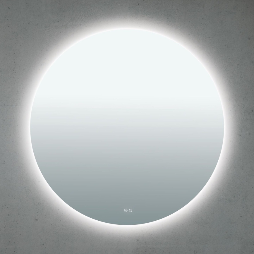 LED стенено огледало за баня с подгряване и подсветка FOCUS LED/30W/230V 3000/4200/6000K Ø 100 cm IP44
