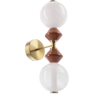 LED стенна лампа FLORES 2xLED/5W/230V златна/кафява