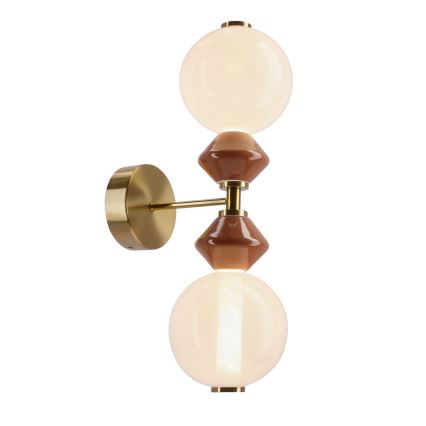 LED стенна лампа FLORES 2xLED/5W/230V златна/кафява