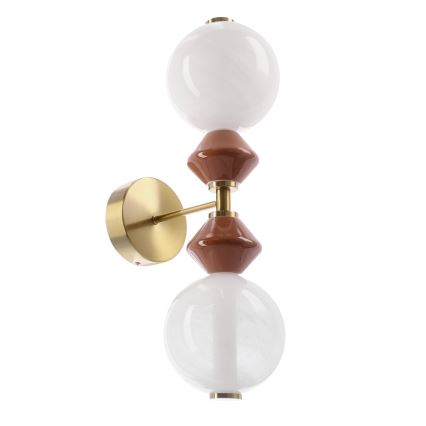 LED стенна лампа FLORES 2xLED/5W/230V златна/кафява