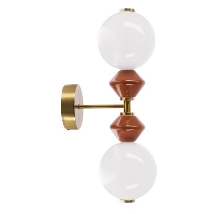 LED стенна лампа FLORES 2xLED/5W/230V златна/кафява