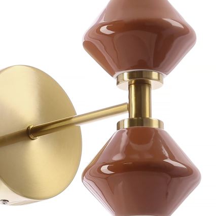 LED стенна лампа FLORES 2xLED/5W/230V златна/кафява