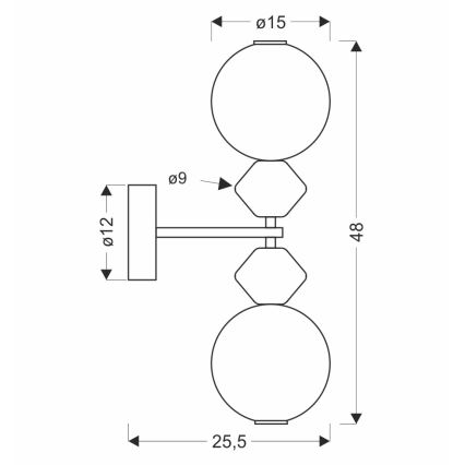 LED стенна лампа FLORES 2xLED/5W/230V златна/кафява