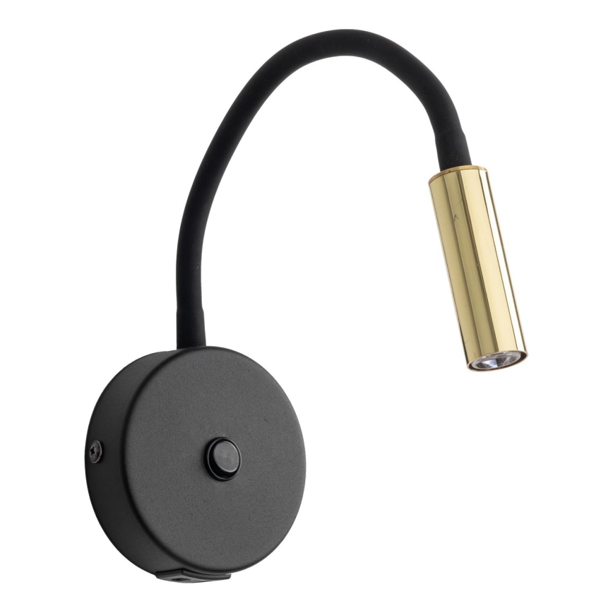 LED Стенна лампа с USB port LAGOS 1xG9/3W/5V 4000K черен/златист