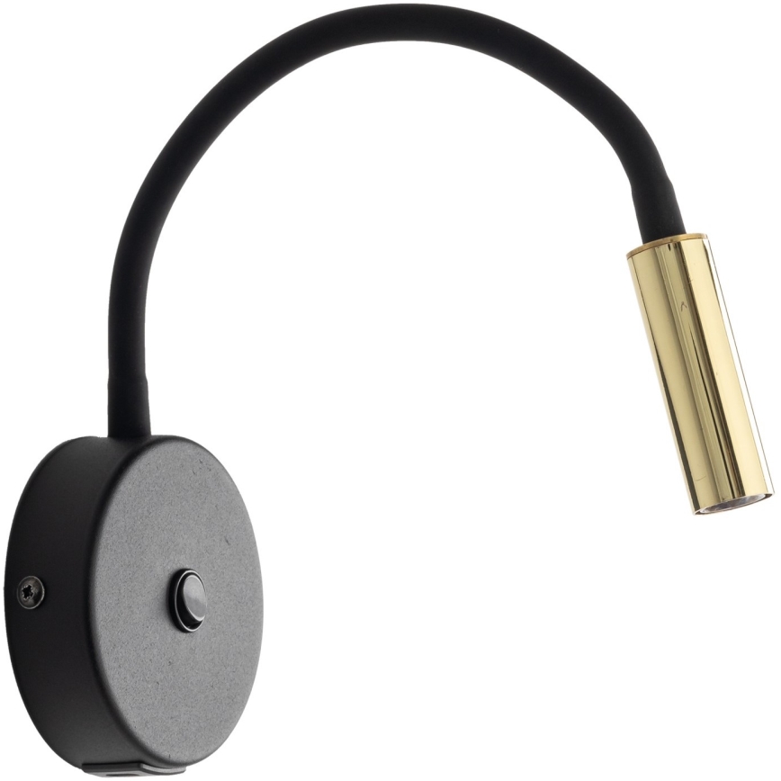 LED Стенна лампа с USB port LAGOS 1xG9/3W/5V 4000K черен/златист
