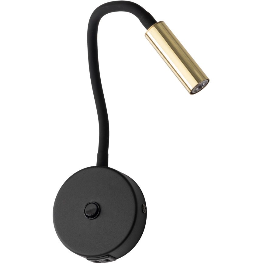 LED Стенна лампа с USB port LAGOS 1xG9/3W/5V 4000K черен/златист