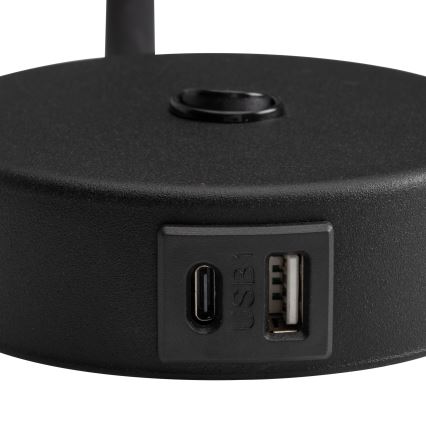 LED Стенна лампа с USB port LAGOS 1xG9/3W/5V 4000K черен/златист