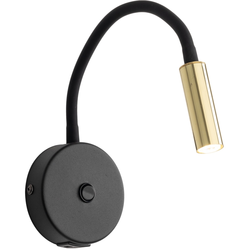 LED Стенна лампа с USB port LAGOS 1xG9/3W/5V 4000K черен/златист