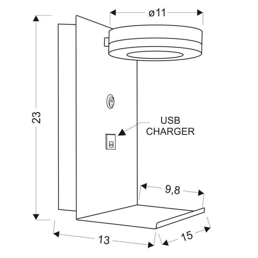 LED Стенна лампа със зарядно устройство COMPACT LED / 4W / 230V