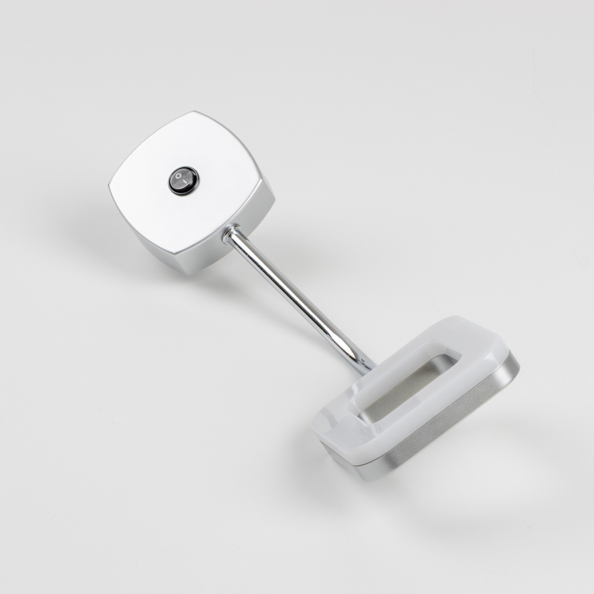 LED стенна лампа за контакт LED/3,2W/230V матов хром