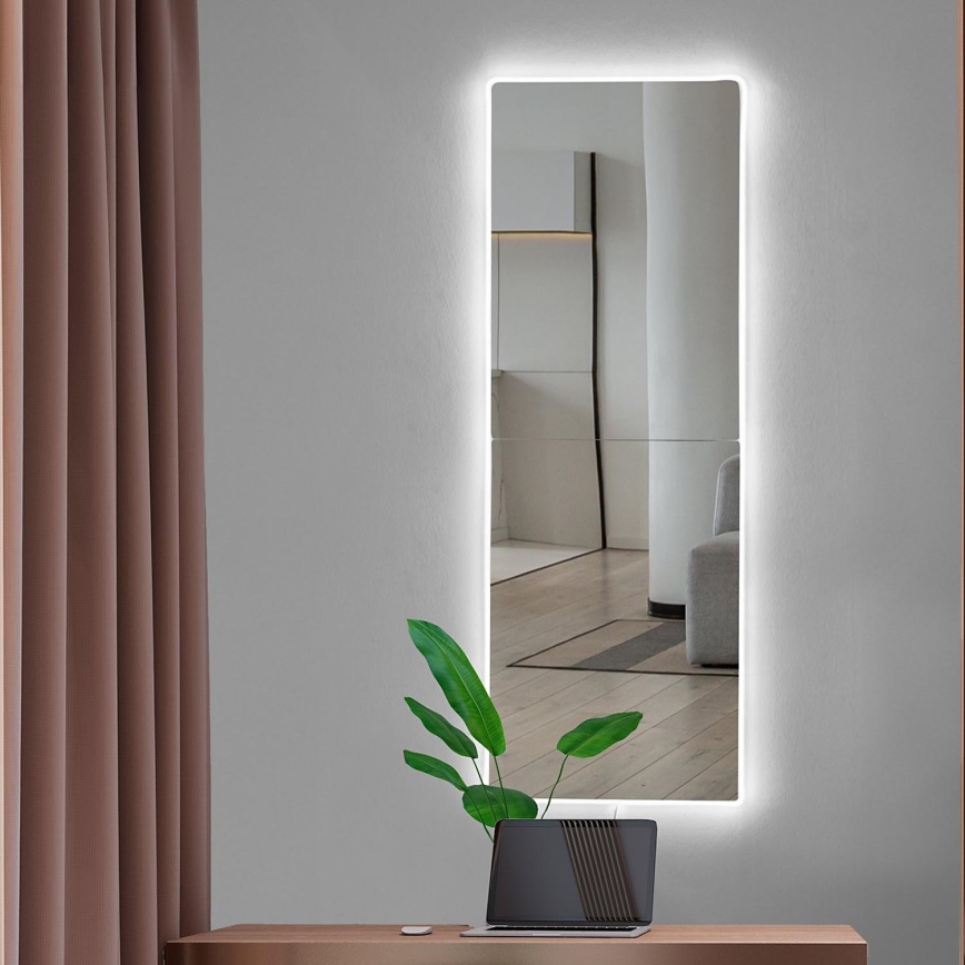 LED стенно огледало с подсветка RECTANGULAR 80x20 см бяло