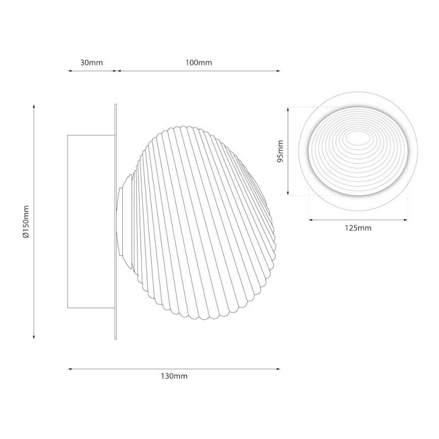 LED стенно осветително тяло BOLLA LED/3W/230V златисто/димно бежово