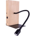 LED стенно осветително тяло LECTOR, 2,5 W, 230 V, USB, дъб