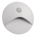 LED стълбищно осветително тяло с датчик за движение и сумрак EXIN LED/2,5W/230V 3000K IP65, бяло, кръгло